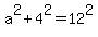 a%5E2+%2B+4%5E2+=+12%5E2