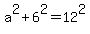 a%5E2+%2B+6%5E2+=+12%5E2