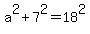 a%5E2+%2B+7%5E2+=+18%5E2