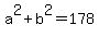 a%5E2+%2B+b%5E2+=+178