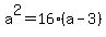 a%5E2+=+16%28a+-+3%29