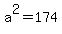 a%5E2+=+174