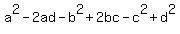 a%5E2+-+2ad+-+b%5E2+%2B+2bc+-+c%5E2+%2B+d%5E2++