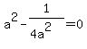 a%5E2-1%2F%284a%5E2%29=0