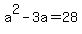 a%5E2-3a+=+28
