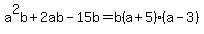 a%5E2b%2B2ab-15b=b%28a%2B5%29%28a-3%29