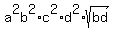 a%5E2b%5E2%2Ac%5E2+%2Ad%5E2%2Asqrt%28bd%29
