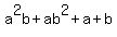 a%5E2b+%2B+ab%5E2+%2B+a%2Bb