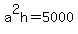 a%5E2h+=+5000