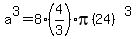 a%5E3=8%284%2F3%29pi%2824%29%5E3