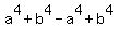 a%5E4%2Bb%5E4-a%5E4%2Bb%5E4
