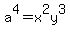 a%5E4+=+x%5E2y%5E3