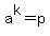 a%5Ek+=+p
