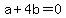 a+%2B+4b++=+0