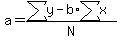 a+=+%28sum%28y%29+-+b%2Asum%28x%29%29%2FN