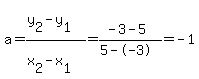 a+=+%28y%5B2%5D-y%5B1%5D%29%2F%28x%5B2%5D-x%5B1%5D%29+=+%28-3-5%29%2F%285--3%29+=+-1
