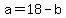 a+=+18-b