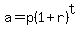 a+=+p%281%2Br%29%5Et