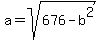 a+=+sqrt%28676+-+b%5E2%29