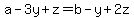 a-3y%2Bz=b-y%2B2z