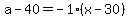 a-40=-1%28x-30%29