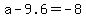 a-9.6=-8