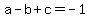 a-b%2Bc=-1