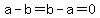 a-b=b-a=0