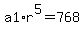 a1%2Ar%5E5=768