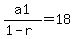 a1%2F%281-r%29=18