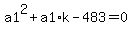 a1%5E2+%2B+a1%2Ak+-+483+=+0