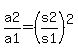a2%2Fa1+=+%28s2%2Fs1%29%5E2