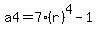 a4=7%28r%29%5E4-1