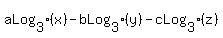 aLog%5B3%5D%28x%29-bLog%5B3%5D%28y%29-cLog%5B3%5D%28z%29