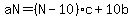 aN=%28N-10%29c%2B10b