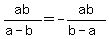 ab%2F%28a-b%29=-ab%2F%28b-+a%29