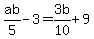 ab%2F5-3=3b%2F10%2B9