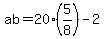 ab=20%285%2F8%29-2