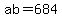 ab+=+684