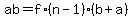 ab+=+f%2A%28n-1%29%28b%2Ba%29
