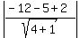 abs%28%28-12-5%2B2%29%2Fsqrt%284%2B1%29%29