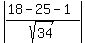 abs%28%2818-25-1%29%2Fsqrt%2834%29%29