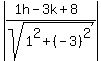abs%28%281h-3k%2B8%29%2Fsqrt%281%5E2%2B%28-3%29%5E2%29%29