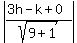 abs%28%283h-k%2B0%29%2Fsqrt%289%2B1%29%29