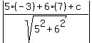 abs%28%285%28-3%29%2B6%287%29%2Bc%29%2Fsqrt%285%5E2%2B6%5E2%29%29