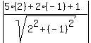 abs%28%285%282%29%2B2%28-1%29%2B1%29%2Fsqrt%282%5E2%2B%28-1%29%5E2%29%29