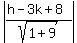 abs%28%28h-3k%2B8%29%2Fsqrt%281%2B9%29%29