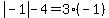 abs%28-1%29-4=3%28-1%29