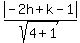 abs%28-2h%2Bk-1%29%2Fsqrt%284%2B1%29