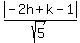 abs%28-2h%2Bk-1%29%2Fsqrt%285%29